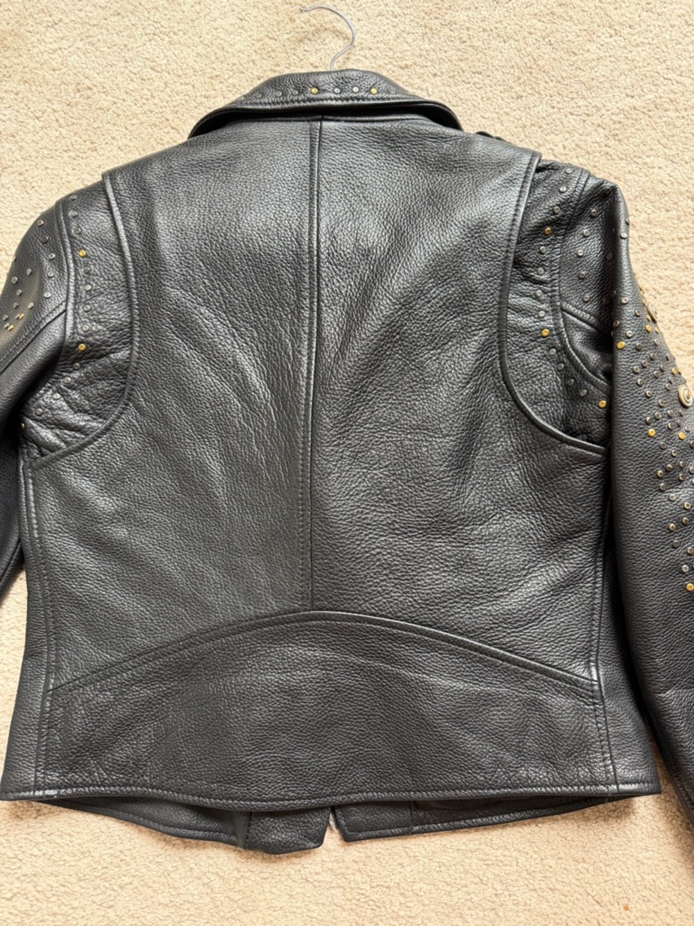 Scotch & Soda Studded Leather Moto Jacket Black Size XS - Picture 5 of 7